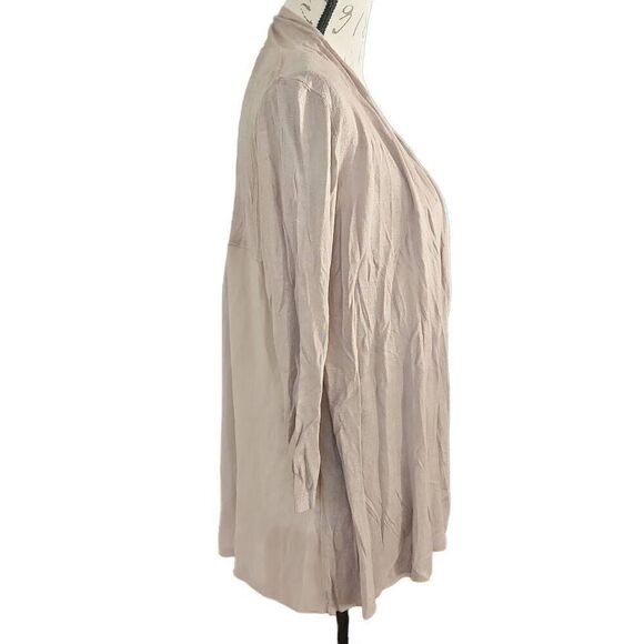 Express Women's Size Medium Gray Mixed Material Sheer Back Kimono Cardigan - Picture 2 of 6